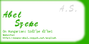 abel szepe business card